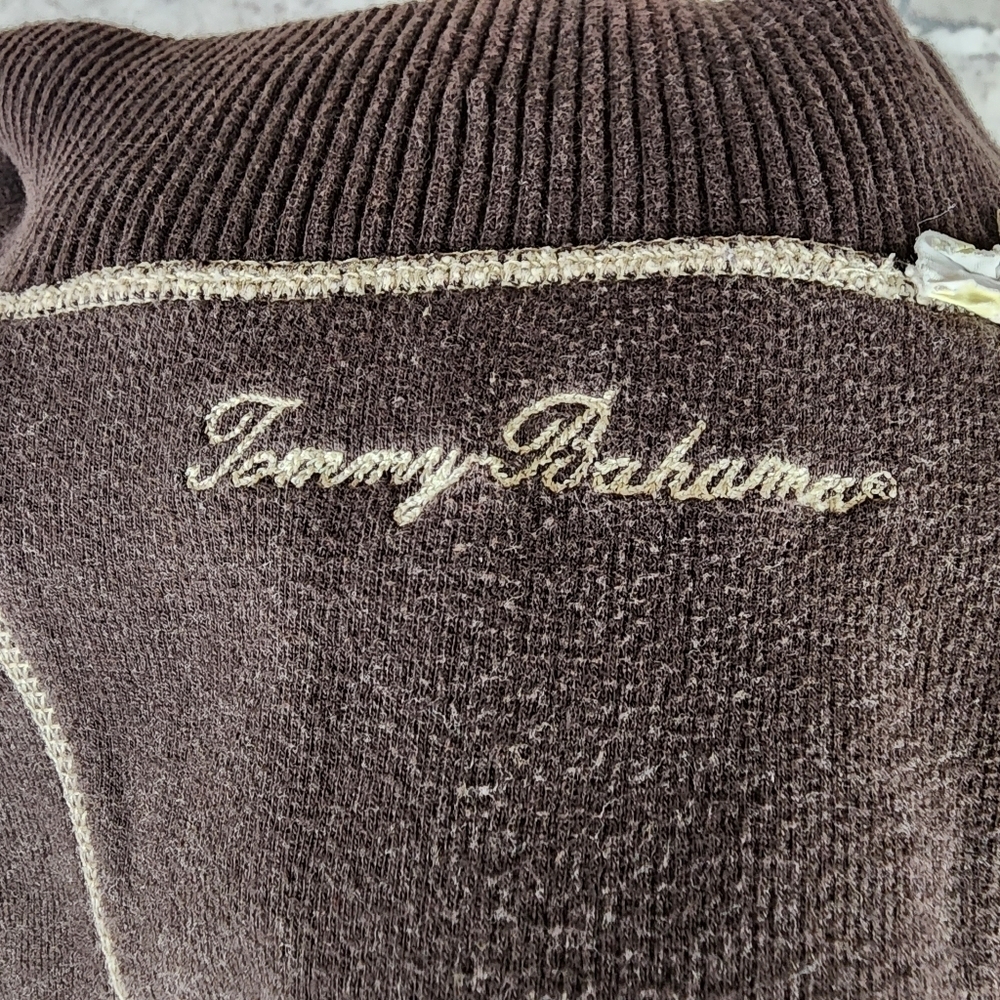 Tommy Bahama  1/4 Zip Pullover Cotton Sweater Cream Size Large - Picture 3 of 12
